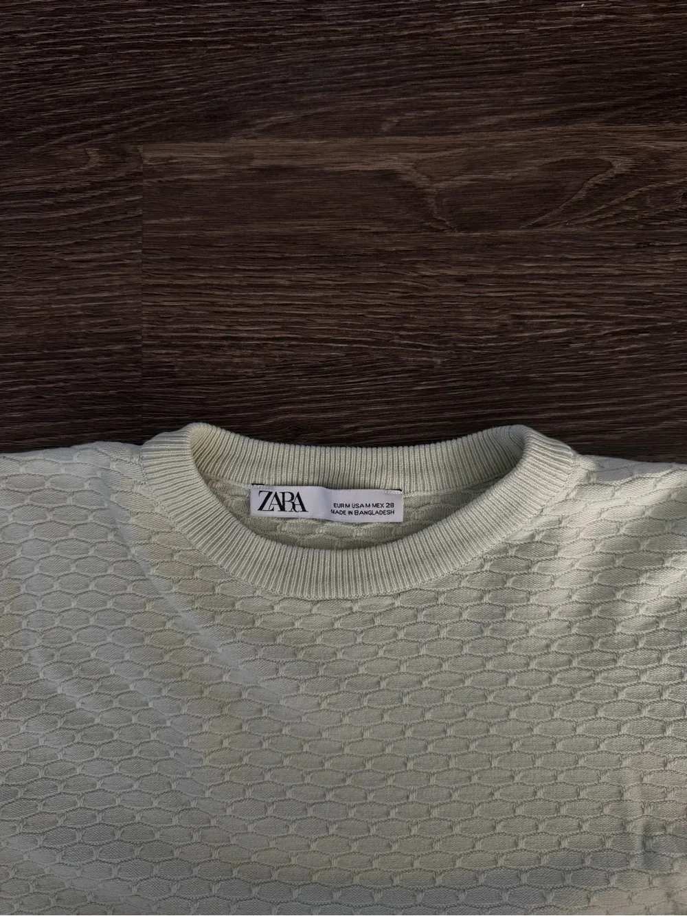 Zara Light Green Cropped Long-Sleeve Sweater Size M